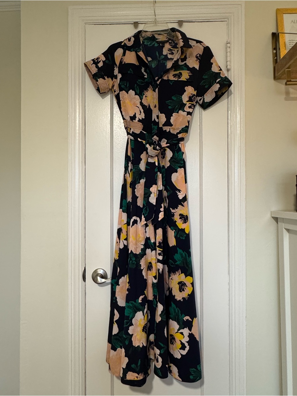 Banana Republic - Navy Maxi Dress with Floral Print